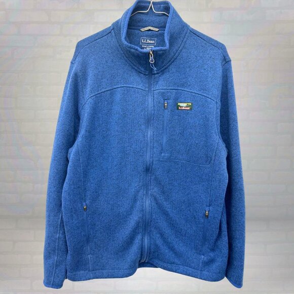 Vintage L.L. Bean Blue Fleece Jacket Men’s Large Full Zip Size Large - Picture 1 of 5